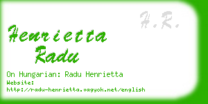 henrietta radu business card